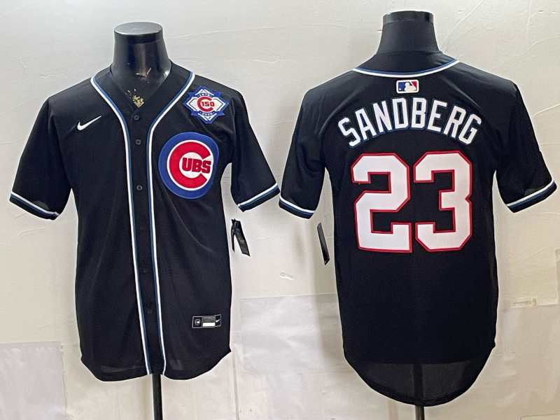 Men 2026 Chicago Cubs #23 Sandberg black Game Nike MLB Jersey 0528002